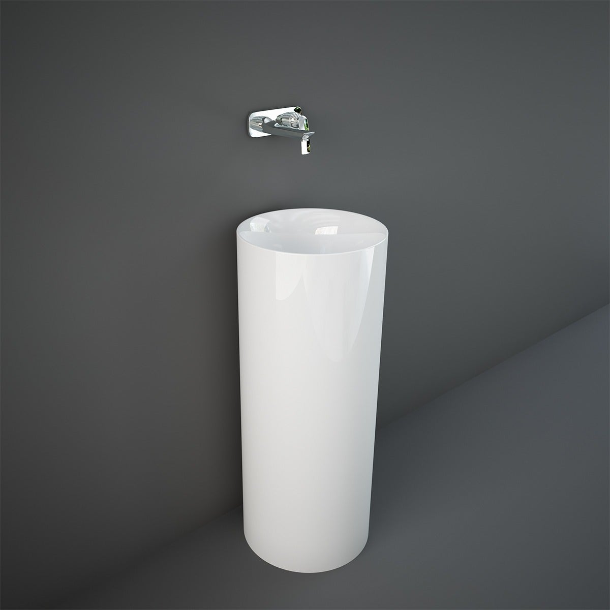 RAK-Petit 36 cm round free standing wash basin, Alpine White